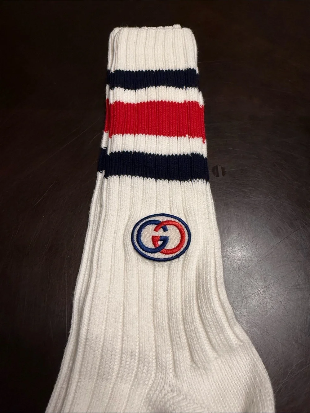New Authentic Gucci GG Logo Socks White Size M